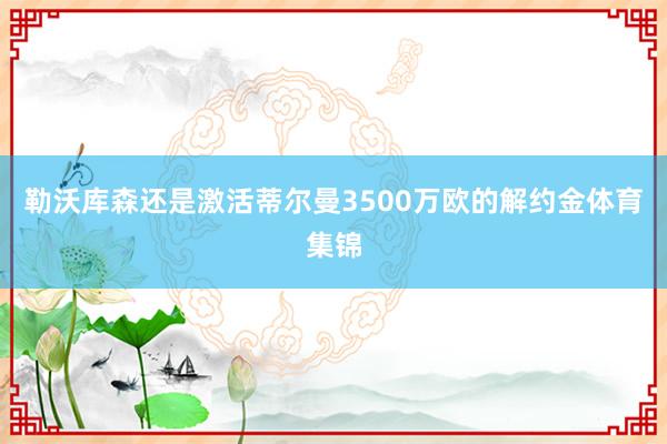 勒沃库森还是激活蒂尔曼3500万欧的解约金体育集锦